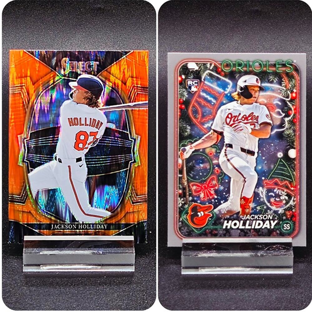Jackson Holliday Orange Flash Prizm Holiday Silver RC Baltimore Orioles Star
